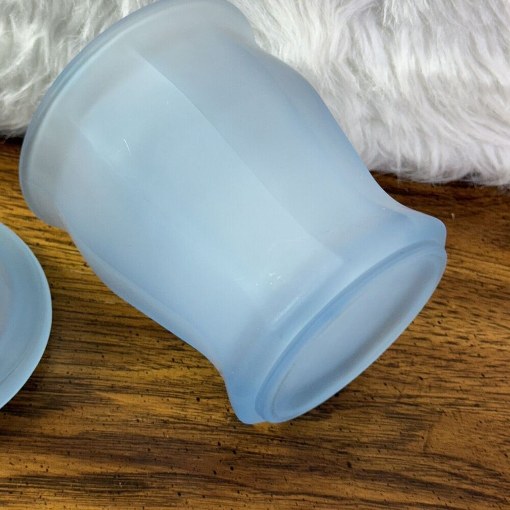 Vintage Indiana Glass Blue Satin Frosted Panel Apothecary Ginger Jar w/‎ Lid - Picture 10 of 15